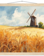 Premium Semi-Glossy Paper Poster with Hanger / 40x40 cm / 16x16″ / Natural wood wall hanger