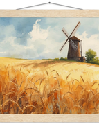 Museum-Quality Matte Paper Poster with Hanger / 30x30 cm / 12x12″ / Natural wood wall hanger