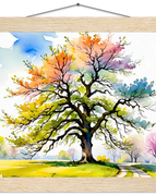 25x25 cm / 10x10″ / Classic Semi-Glossy Paper Poster with Hanger / Natural wood wall hanger