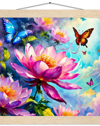 30x30 cm / 12x12″ / Premium Semi-Glossy Paper Poster with Hanger / Natural wood wall hanger