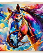 70x70 cm / 28x28″ / Museum-Quality Matte Paper Poster with Hanger / Natural wood wall hanger