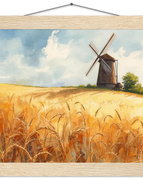 Premium Matte Paper Poster with Hanger / 25x25 cm / 10x10″ / Natural wood wall hanger