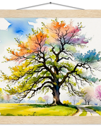 30x30 cm / 12x12″ / Museum-Quality Matte Paper Poster with Hanger / Natural wood wall hanger