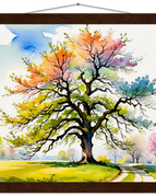 35x35 cm / 14x14″ / Museum-Quality Matte Paper Poster with Hanger / Dark wood wall hanger