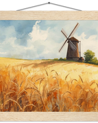 Museum-Quality Matte Paper Poster with Hanger / 25x25 cm / 10x10″ / Natural wood wall hanger