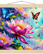 30x30 cm / 12x12″ / Museum-Quality Matte Paper Poster with Hanger / Natural wood wall hanger