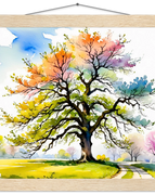 30x30 cm / 12x12″ / Classic Matte Paper Poster with Hanger / Natural wood wall hanger