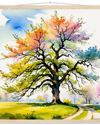 70x70 cm / 28x28″ / Museum-Quality Matte Paper Poster with Hanger / Natural wood wall hanger