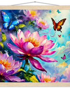 40x40 cm / 16x16″ / Museum-Quality Matte Paper Poster with Hanger / Natural wood wall hanger