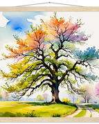 50x50 cm / 20x20″ / Museum-Quality Matte Paper Poster with Hanger / Natural wood wall hanger