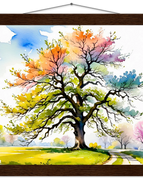 30x30 cm / 12x12″ / Classic Matte Paper Poster with Hanger / Dark wood wall hanger