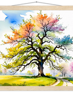 40x40 cm / 16x16″ / Premium Matte Paper Poster with Hanger / Natural wood wall hanger