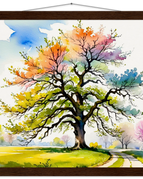 40x40 cm / 16x16″ / Museum-Quality Matte Paper Poster with Hanger / Dark wood wall hanger
