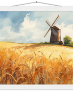 Premium Semi-Glossy Paper Poster with Hanger / 35x35 cm / 14x14″ / White wall hanger