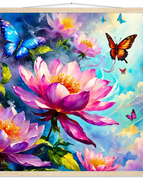 70x70 cm / 28x28″ / Premium Semi-Glossy Paper Poster with Hanger / Natural wood wall hanger