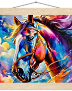 25x25 cm / 10x10″ / Museum-Quality Matte Paper Poster with Hanger / Natural wood wall hanger