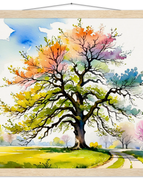 45x45 cm / 18x18″ / Museum-Quality Matte Paper Poster with Hanger / Natural wood wall hanger