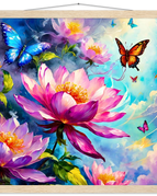 50x50 cm / 20x20″ / Premium Semi-Glossy Paper Poster with Hanger / Natural wood wall hanger