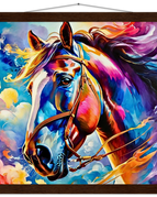 40x40 cm / 16x16″ / Museum-Quality Matte Paper Poster with Hanger / Dark wood wall hanger