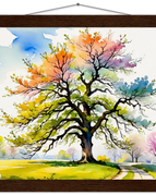 30x30 cm / 12x12″ / Museum-Quality Matte Paper Poster with Hanger / Dark wood wall hanger