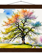 25x25 cm / 10x10″ / Museum-Quality Matte Paper Poster with Hanger / Dark wood wall hanger